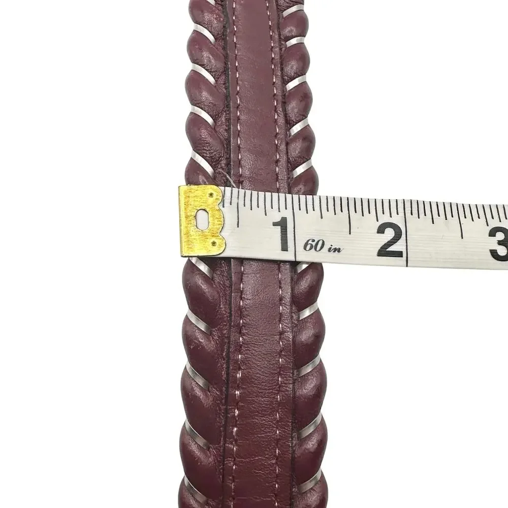 Dun Dee | Women | Cherry Full Grain Leather Western Metallic Braided Belt | 28